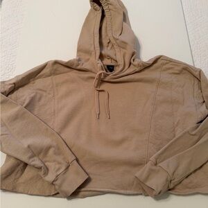wild fable Cropped Hoodie in Light Taupe